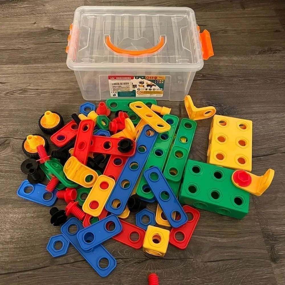 ETI Toys Lil' Engineers STEM Learning Educational Construction Blocks 95 Pieces